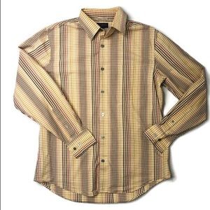 Banana Republic Tan Brown Plaid long sleeve shirt